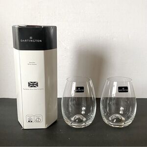 NIB Dartington Stemless Wine Glasses Set of 2 The British Wine Glass Co